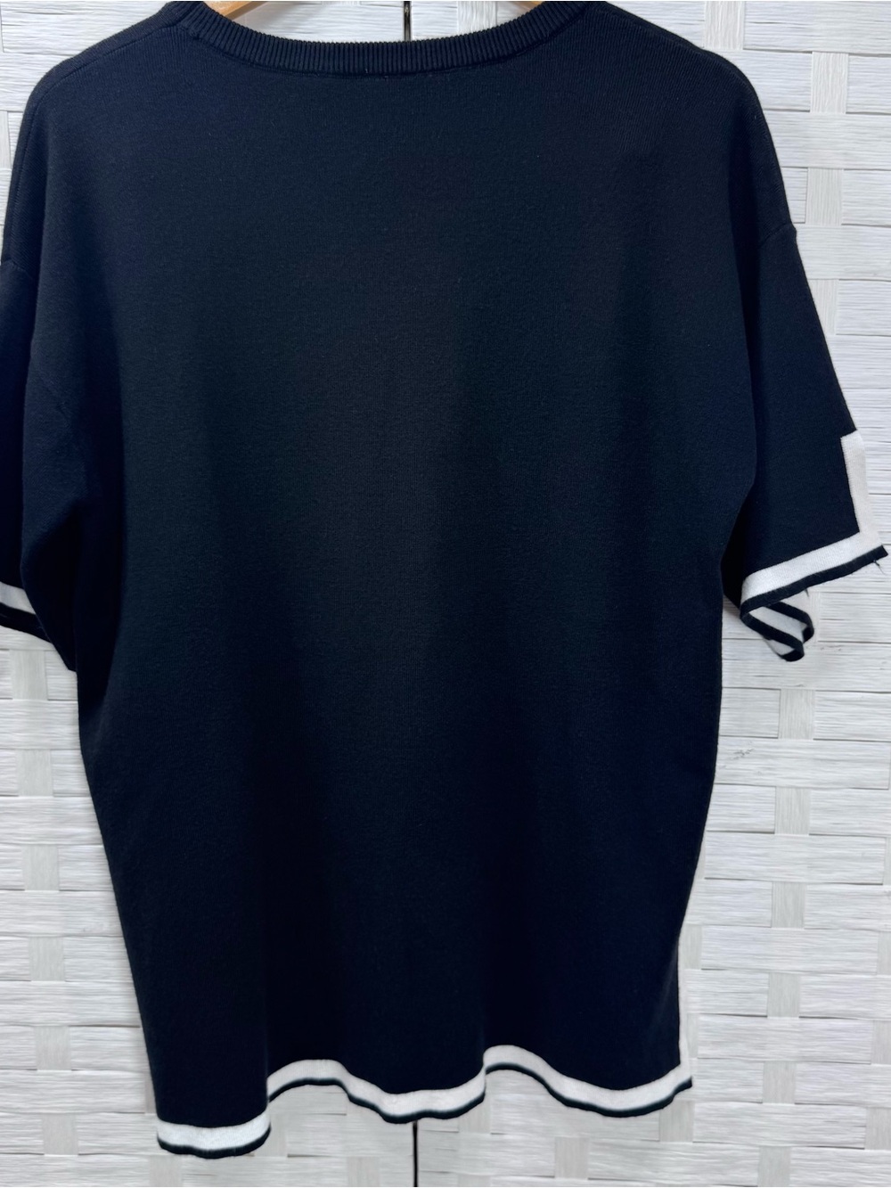 Amazon Black w/White Border Contrast Relaxed Fit Lounge Set Size Large - Picture 4 of 14
